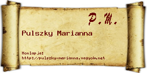 Pulszky Marianna névjegykártya